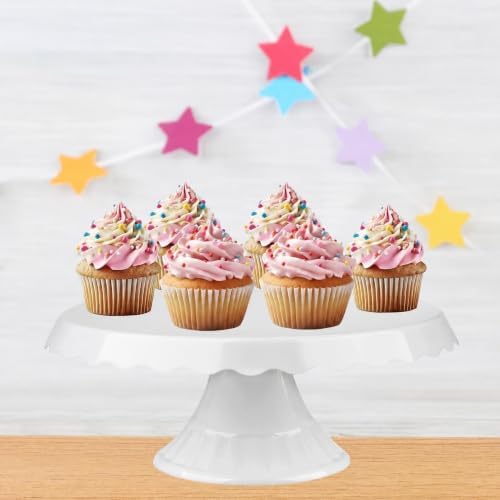 Essential Round Cake Stand - White Plastic Dessert Display for Birthday, Wedding & Party - Cupcake Holder, Candy, alternate