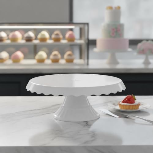 Essential Round Cake Stand - White Plastic Dessert Display for Birthday, Wedding & Party - Cupcake Holder, Candy, alternate