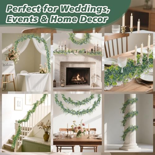 Eucalyptus Garland - 2 Pcs Artificial Greenery Garland, alternate view 4