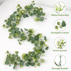 Eucalyptus Garland 4 Pack, 5.9 Ft Faux Greenery for Weddings, alternate view 6