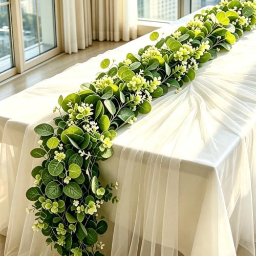 Eucalyptus Garland 4 Pack, 5.9 FT Greenery for Wedding Decor