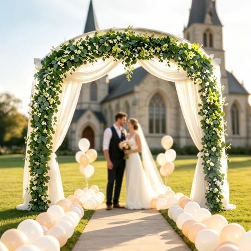 Eucalyptus Garland 4 Pack, 5.9 FT Greenery for Wedding Decor, alternate view 4