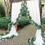 Eucalyptus Garland Artificial Greenery Vines with Roses, alternate view 2