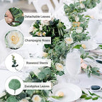 Eucalyptus Garland Artificial Greenery Vines with Roses, alternate view 3