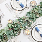 Eucalyptus Garland Artificial Greenery Vines with White Buds, alternate view 2