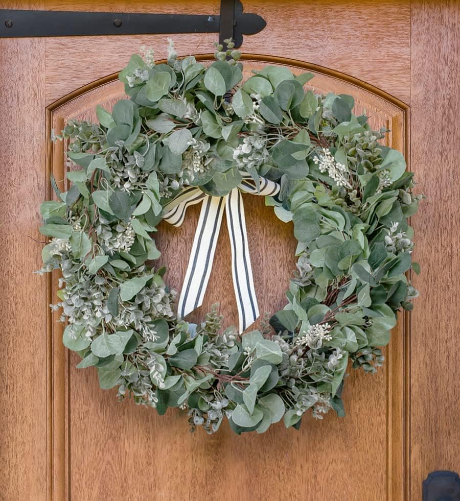 Eucalyptus Garland Artificial Greenery Vines with White Buds, alternate view 5