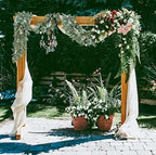 Eucalyptus Garland Artificial Greenery Vines with White Buds, alternate view 6