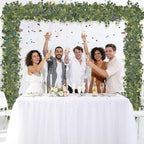 Eucalyptus Garland Faux Silk Leaf Silver Dollar Artificial Greenery Fake Eucalyptus Leaves Garlands for Table, alternate view