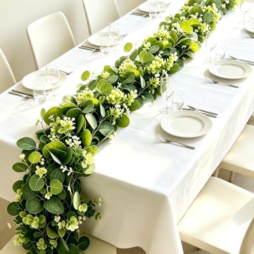 Eucalyptus Garland for Wedding Decor, 6 Pack, 5.9 FT