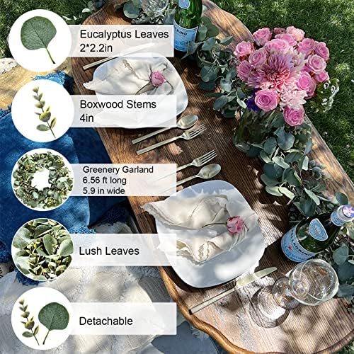 Eucalyptus Garland Lush Artificial Greenery Faux Vines, alternate view 3