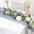 Eucalyptus Garland with Flowers - 1 Pack 5.9 FT Artificial Flower Garland with Butterflies Faux Rose Greenery, alternate view