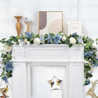 Eucalyptus Garland with Flowers - 1 Pack 5.9 FT Artificial Flower Garland with Butterflies Faux Rose Greenery, alternate view