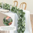 Eucalyptus Garland with White Flowers 4 Packs 5.9Ft Artificial Plants Vines, alternate view 7