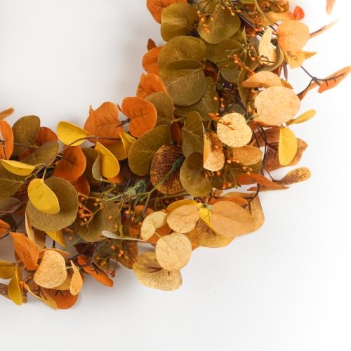 Eucalyptus Wreaths for Front Door Handmade Green Leaves Wreath for Summer, Spring and All Seasons, Greenery, alternate view 4