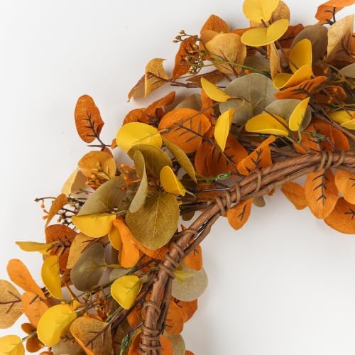 Eucalyptus Wreaths for Front Door Handmade Green Leaves Wreath for Summer, Spring and All Seasons, Greenery, alternate view 6