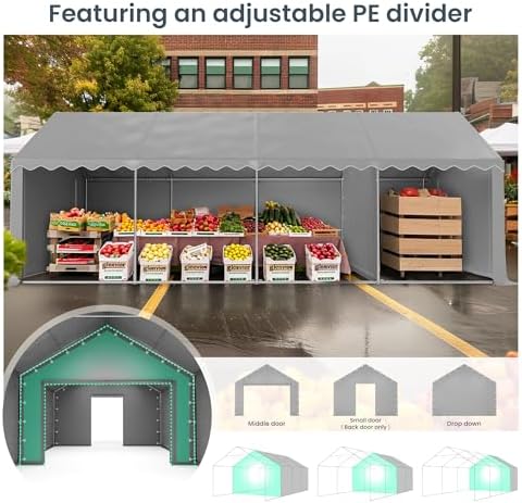Event Tent 13x26ft, Large Commercial Canopy Portable Storage Shed in 13x26ft, alternate view 5