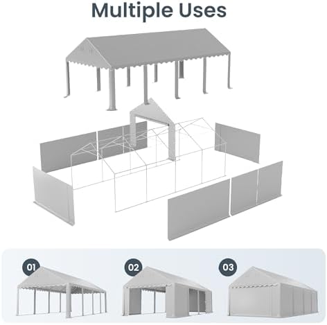 Event Tent 13x26ft, Large Commercial Canopy Portable Storage Shed in 13x26ft, alternate view 7