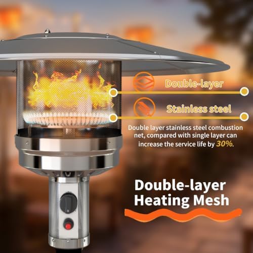 Evergreen 50,000 BTU Propane Patio Heater with Rain Cover, Multiple Color Available, Outdoor Heater with, alternate view 5