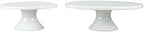 Everyday Porcelain Round Cake Stands, Set of 2 (8.5" & 12"), White in White