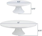 Everyday Porcelain Round Cake Stands, Set of 2 (8.5" & 12"), White in White, alternate view 3