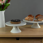 Everyday Porcelain Round Cake Stands, Set of 2 (8.5" & 12"), White in White, alternate view 5