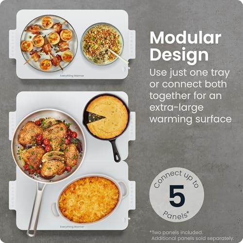 Everything Warmer Electric Warming Tray, 20” x 16” Modular Expanding Design, Graphene Full-Surface Heating, Food, alternate