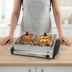 EWM-6122X Dual Buffet Server, 2 x 2.5 Qt, Stainless Steel in Stainless Steel, alternate view 4