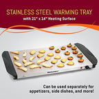 EWM-6171# Triple 3 x 2.5 Qt. Trays, Buffet Server, Food Warmer Temperature Control, Clear Slotted Lids, Perfect, alternate