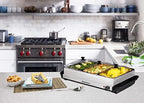 EWM-6171# Triple 3 x 2.5 Qt. Trays, Buffet Server, Food Warmer Temperature Control, Clear Slotted Lids, Perfect, alternate