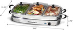 EWM-9933 Buffet Server, Oven Safe, 7.5 Qt, Stainless Steel in Silver, alternate view 3