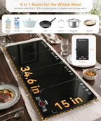 Expandable Electric Warming Tray, 4Pcs Food Warmer for Buffet Parties, alternate view 4