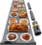 Expandable Food Warming Mat Extra Large 58"x16", Warming Mat for food, Gray in Gray