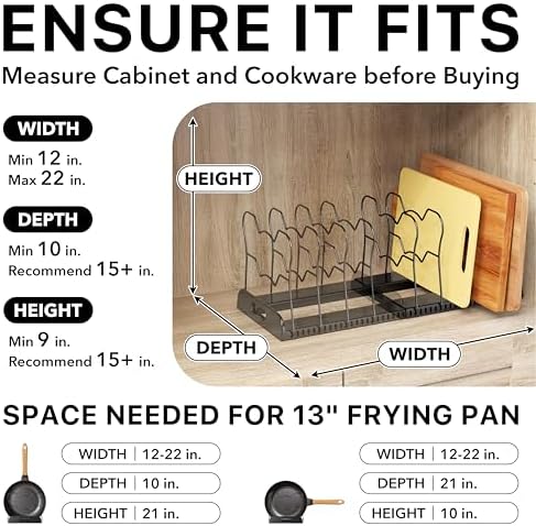 Expandable Pan Rack 10 Adjustable Compartments, Black in Black, alternate view 4