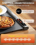 Expandable Warming Mat for Food - 38"x16" Silicone Warming Tray with 7 Temp Settings, Switchable°C/°F, 99H, alternate view 2