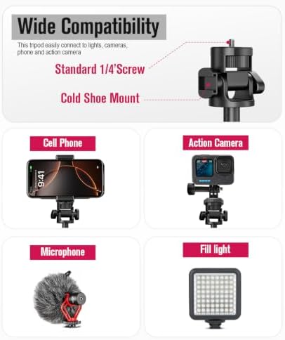 Extendable Aluminum Tripod Stand,81" Portable Adjustable Phone Stand, alternate view 3