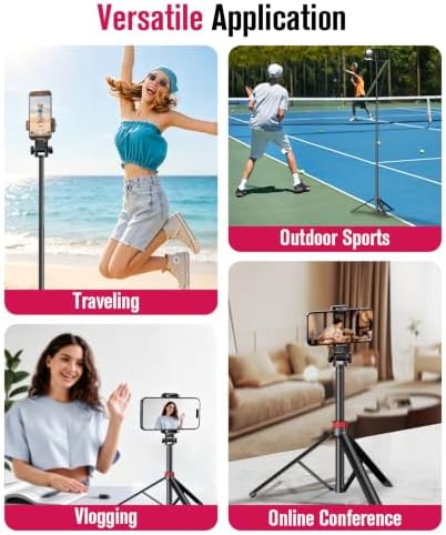 Extendable Aluminum Tripod Stand,81" Portable Adjustable Phone Stand, alternate view 7