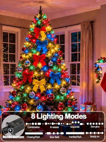 Extendable Christmas String Lights Indoor Outdoor 42.8FT 100 LED Multicolor, alternate view 2