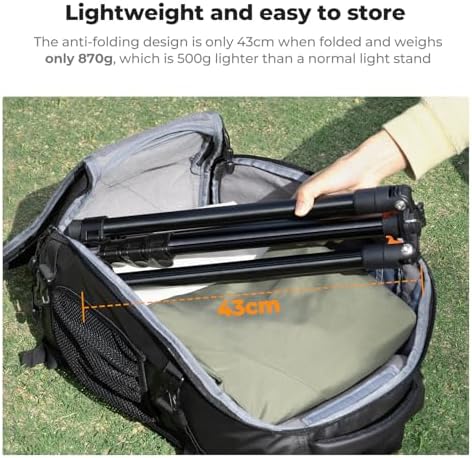 Extendable Photography Stand, 6.5ft Aluminum Tripod, 1/4" Screw, alternate view 3
