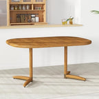 Extendable Square Round Dining Table for 4 to 6 Person-Chestnut
