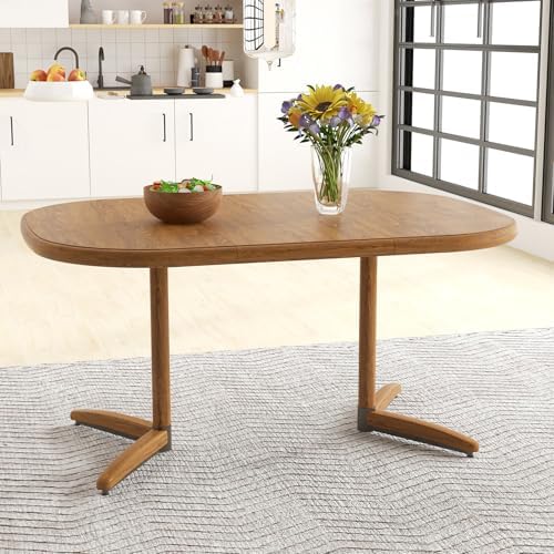 Extendable Square Round Dining Table for 4 to 6 Person-Chestnut, alternate view 3