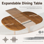 Extendable Square Round Dining Table for 4 to 6 Person-Chestnut, alternate view 4
