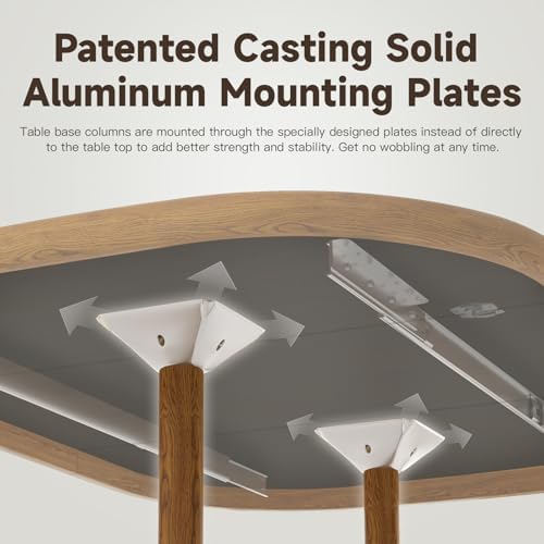 Extendable Square Round Dining Table for 4 to 6 Person-Chestnut, alternate view 7