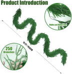 【Extra Full】 15FT Christmas Norfolk Pine Garland, Greenery Real Touch Decorations for Mantle Table Staircase, alternate view