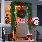 【Extra Full】 15FT Christmas Norfolk Pine Garland, Greenery Real Touch Decorations for Mantle Table Staircase, alternate view