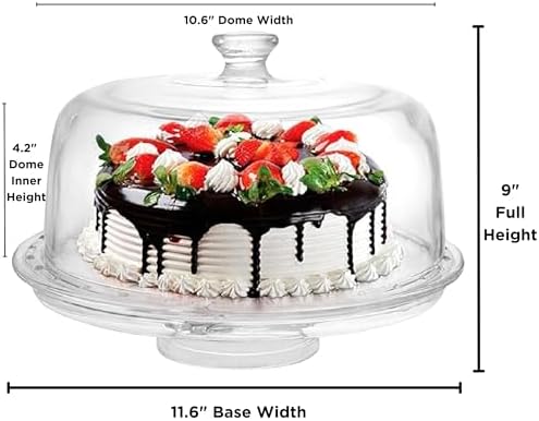 Extra Large (12") 6 in 1 Acrylic Cake Stand with Dome Lid Multifunctional in x, alternate view 2
