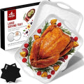 Extra Large 20" x 13" Serving Platters for Turkey, Party Entertaining in 20" x 13" in White
