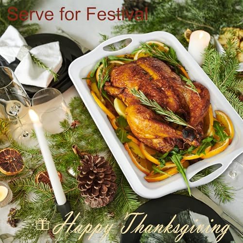 Extra Large 20" x 13" Serving Platters for Turkey, Party Entertaining in 20" x 13" in White, alternate view 2