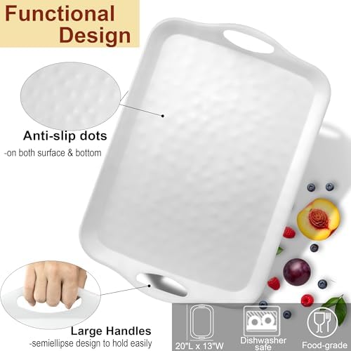 Extra Large 20" x 13" Serving Platters for Turkey, Party Entertaining in 20" x 13" in White, alternate view 3