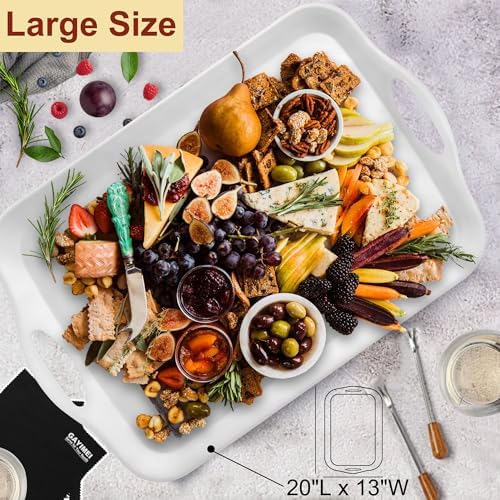 Extra Large 20" x 13" Serving Platters for Turkey, Party Entertaining in 20" x 13" in White, alternate view 4