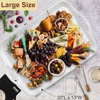 Extra Large 20" x 13" Serving Platters for Turkey, Party Entertaining in 20" x 13" in White, alternate view 4